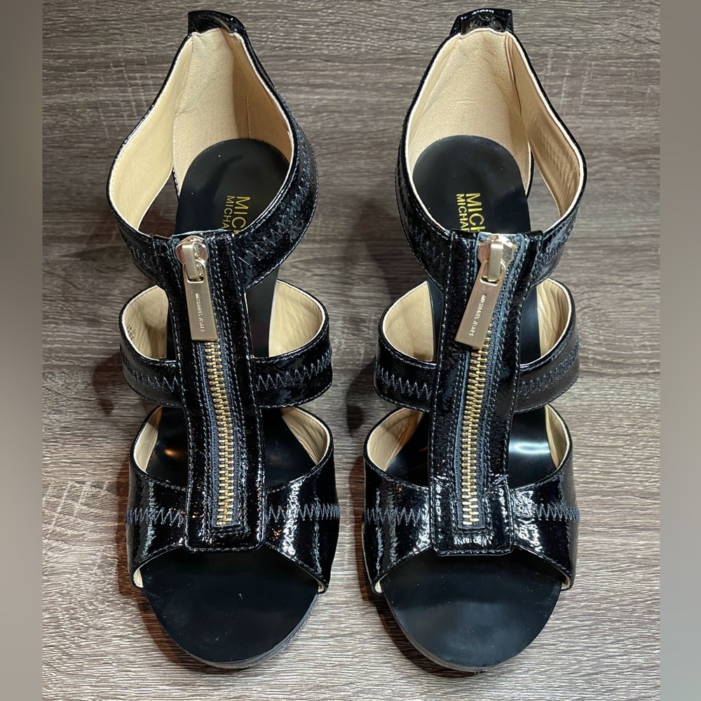 Michael Kors Berkeley Black Leather Sandal